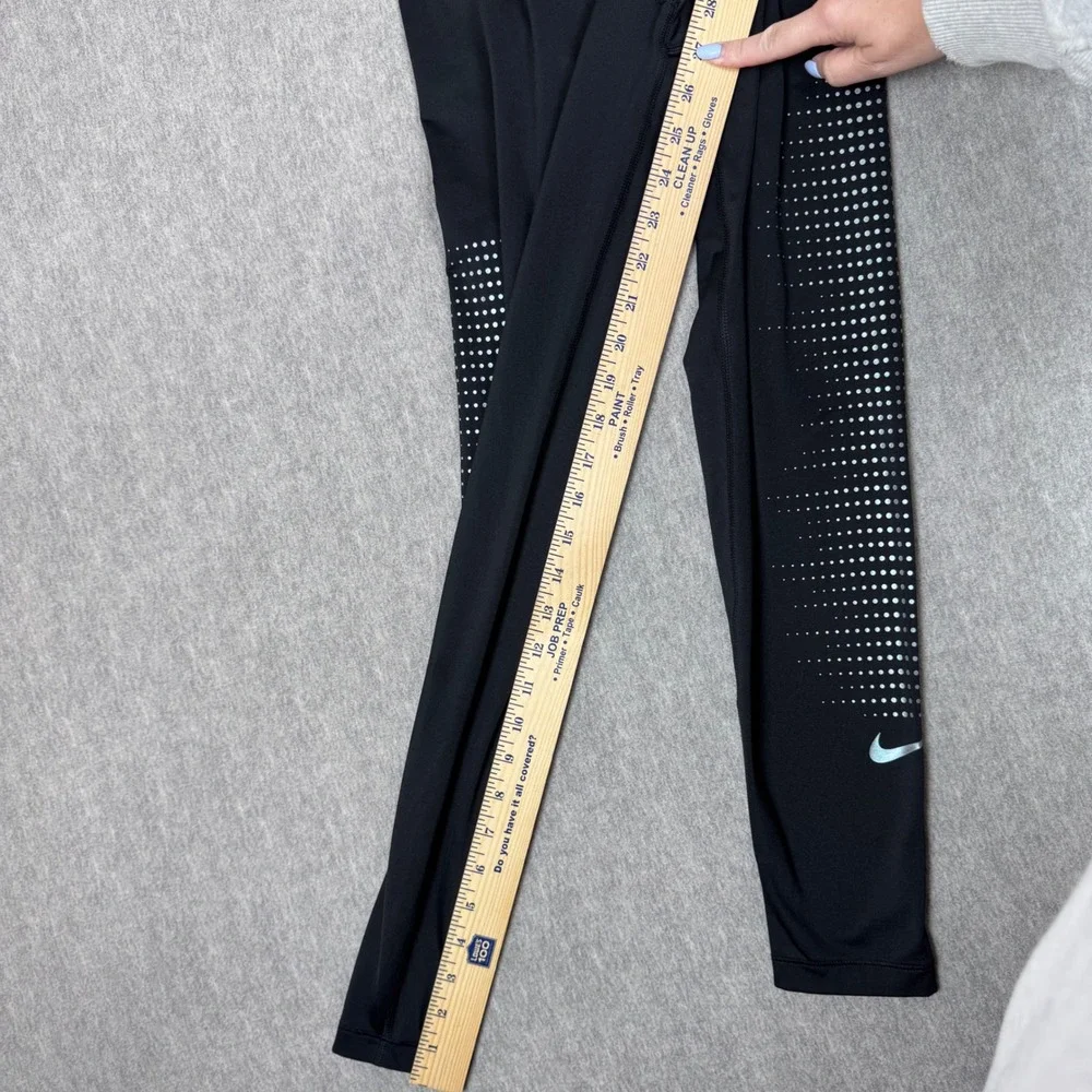 Nike Pro Dri-Fit Womens Leggings Black Metallic Lavender Dot Tights Small
